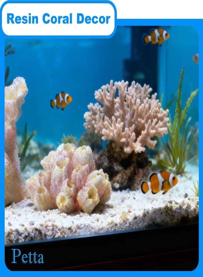 Petta Resin Coral Plant Decorations Artificial Ornament Decor Resin Colorful Coral Reef Decoration Accessories for Betta Fish Tank Aquarium Landscape,Medium,1 Pcs - Image 3